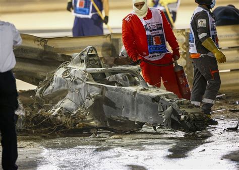 Romain Grosjeans Car After Yesterdays Formula 1 Crash Rpics