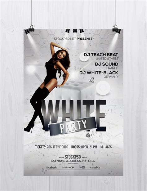 White Luxury Party Flyer Template Psd Pixelsdesign