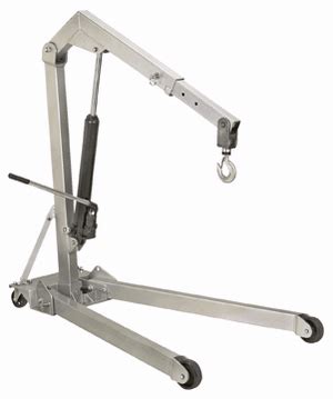 I will be replacing the bolt on the hoist arm with a custom machined pin that will allow me to quickly extend the arm as i need. Harbor Freight Reviews - 1/2 TON FOLDABLE ALUMINUM RACING ENGINE CRANE