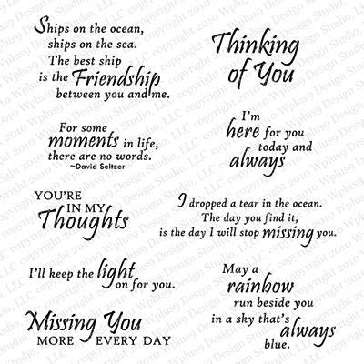 Just read on and use these thinking of you card messages to tell people you're thinking about them. Guiding Light Sentiments - 4x6 set - WPlus9 Design Studio ...