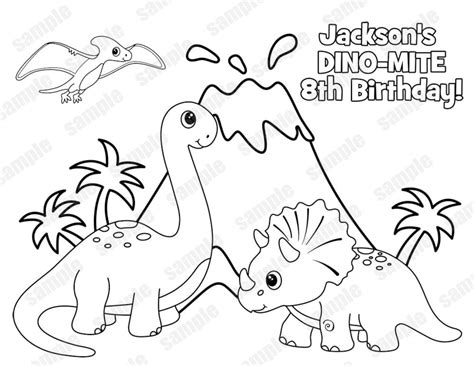 Personalized Printable Dinosaur Dino Dino Mite T Rex Birthday Party