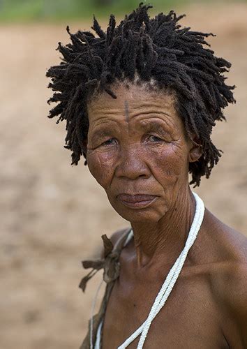 bushman woman with traditional hairstyle tsumkwe namibia… flickr