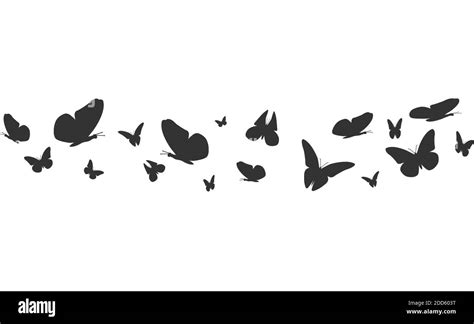 Flying Butterflies Silhouettes Stock Vector Image And Art Alamy