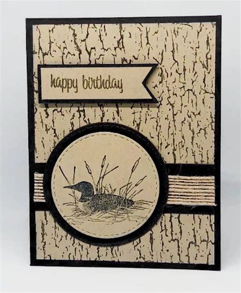 Masculine Birthday Card Handmade Birthday Cards Loon Etsy