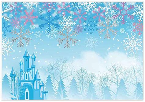 Allenjoy 7x5ft Blue Winter Frozen Backdrop For Kids First