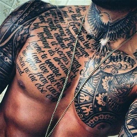Cool Full Chest Quote Tattoos For Men Dope Tattoos Cool Chest Tattoos Chest Piece Tattoos