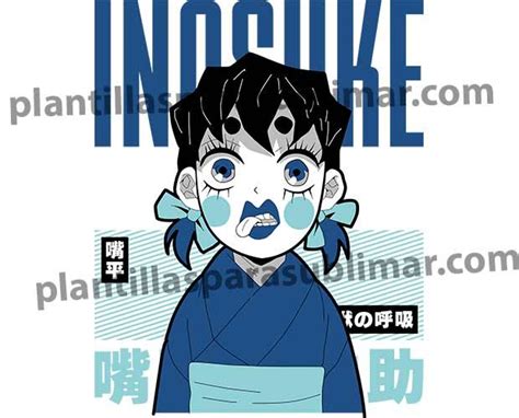 Inosuke Geisha Demon Slayer Vector Plantillas Para Sublimar