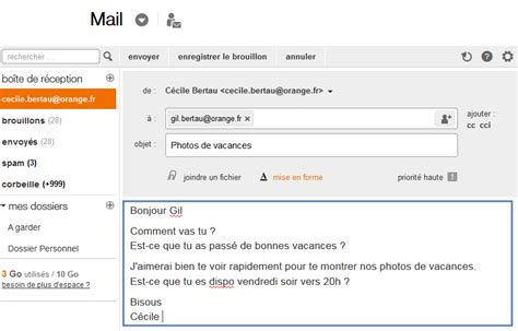 Mail Orange R Diger Personnaliser Et Envoyer Un Email Assistance Orange