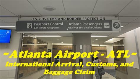 Atlanta Airport Atl International Arrival Customs And Baggage