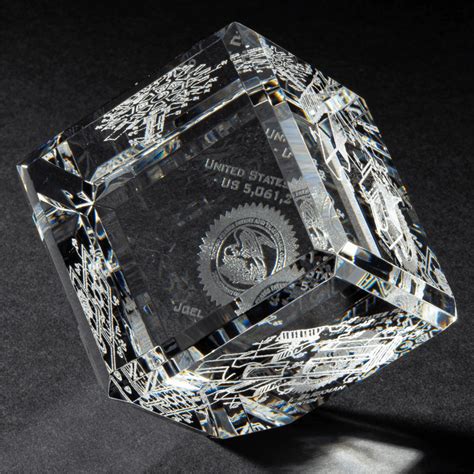 Laser Etched Crystal Cube US Patent Services LLC