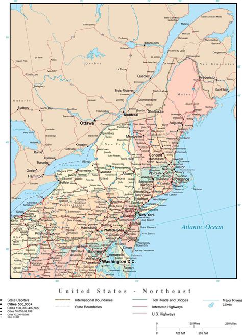 Printable Northeast Usa Map