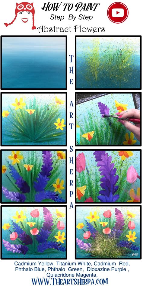 Easy Abstract Flowers Acrylic Painting Tutorial Step By Step Live