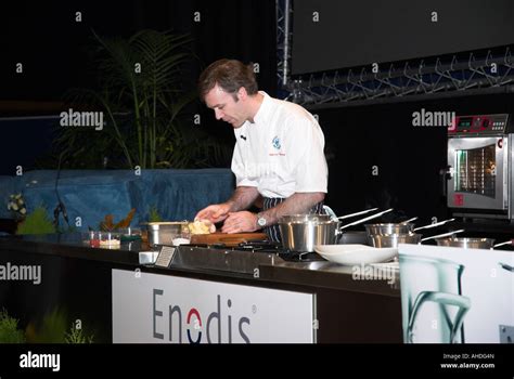 Chef Marcus Wareing Gives A Cooking Demonstration At The Skills For