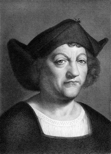 Christopher Columbus On An Engraving From 1851