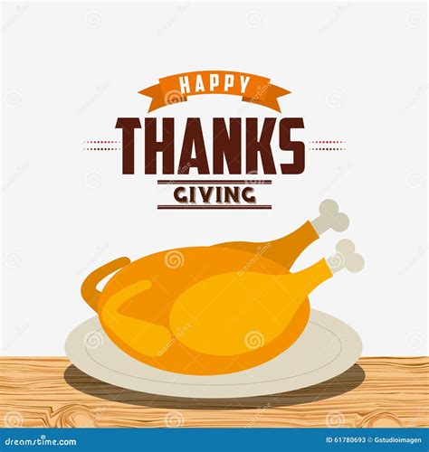 Happy Thanksgiving Design Stock Vector Illustration Of Poster 61780693
