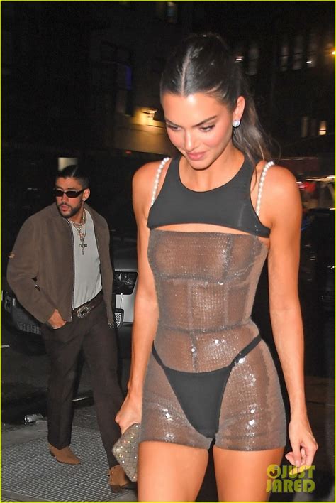 Kendall Jenner In A Sheer Dress Bad Bunny Couple Up At Met Gala After Party Photos
