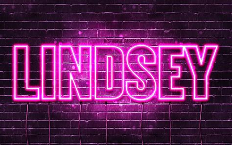 Download Wallpapers Lindsey 4k Wallpapers With Names Female Names Lindsey Name Purple Neon