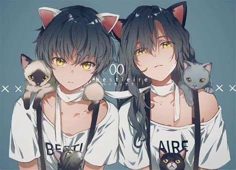 Anime Cat Twin Girls Anime Girl