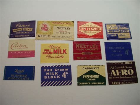 12 Original 1950s Chocolate Wrappers Cadburys Nestles Etc Chocolate Wrappers Nestle
