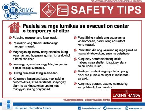 Safety Tips For Evacuees College Of Public Administration And Disaster Management
