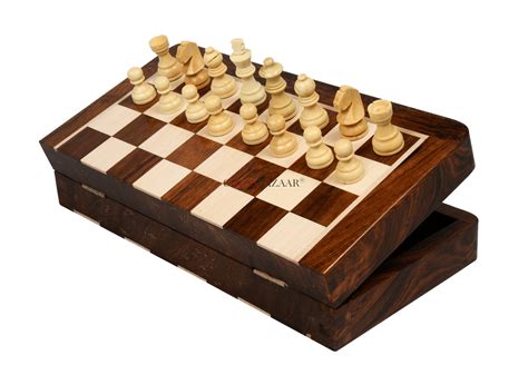 Buy Folding Magnetic Chess Set In Sheesham And Box Wood Online
