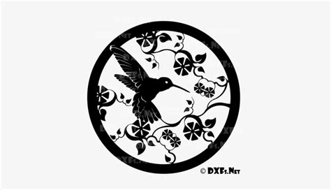 Hummingbird With Flowers Design For Cnc Cutting Dxf Files Free