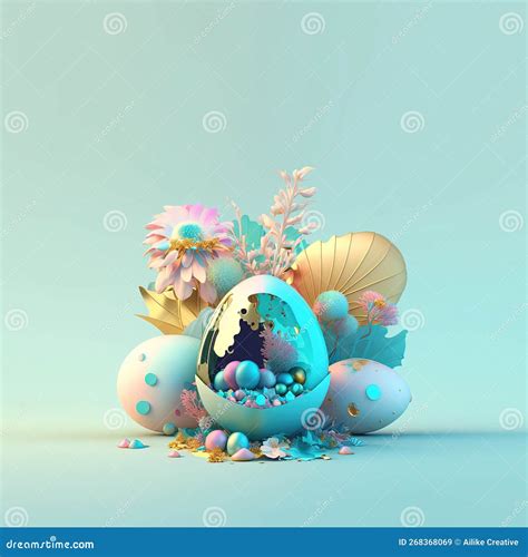 Feliz Tarjeta De Saludo Festivo De Semana Santa Con Brillantes Huevos