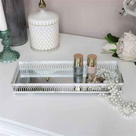 white rectangle mirrored tray mirror vanity tray mirror tray rectangle mirror