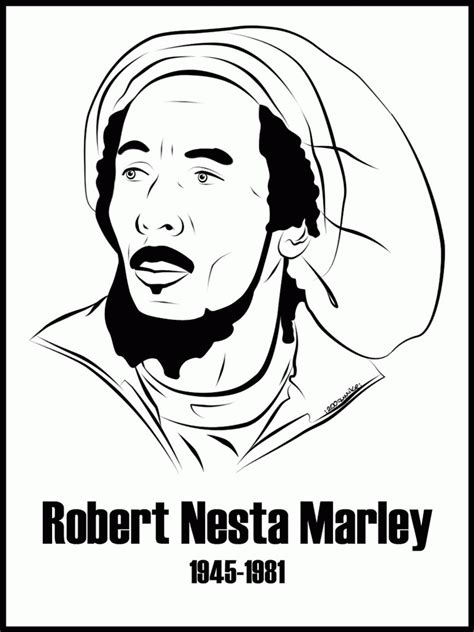 Download and print these bob marley coloring pages for free. Bob Marley Coloring Page - Coloring Home