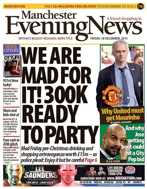 the front page of today s manchester evening news manchester news men scoopnest