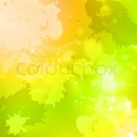 Light Green And Yellow Watercolor Background Stock Photo