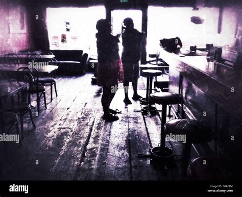 Empty Bar With Two People Stock Photo Alamy