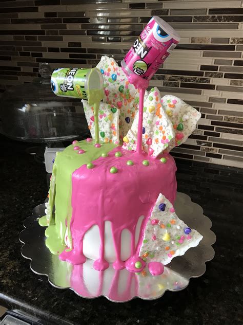 Slime Cake With Almond Bark Slime Party Party Cakes Slime Birthday