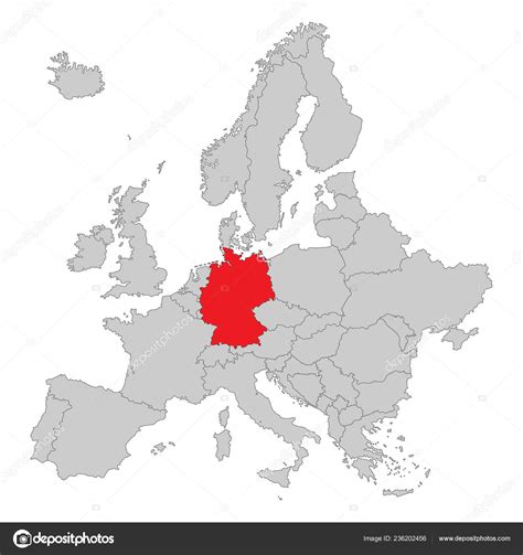 Europe Carte Leurope Allemagne Haute Détaillée Image Vectorielle Par