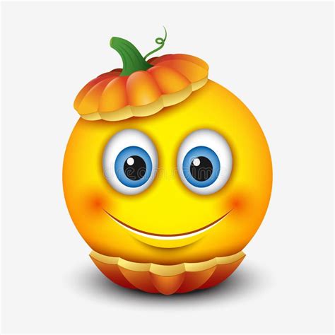 Emoticon Sonriente Lindo En La Calabaza De Halloween Emoji Ejemplo