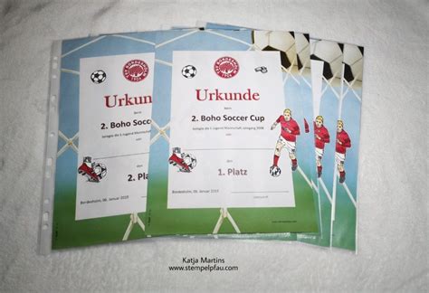 Die perfekte urkunde für alles und jeden! Urkunde, Fußball, Stampin Blends, BoHo Soccer Cup ...