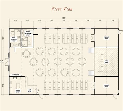 Pre Designed Event Center Ponderosa Country Barn Main Floor Plan Layout
