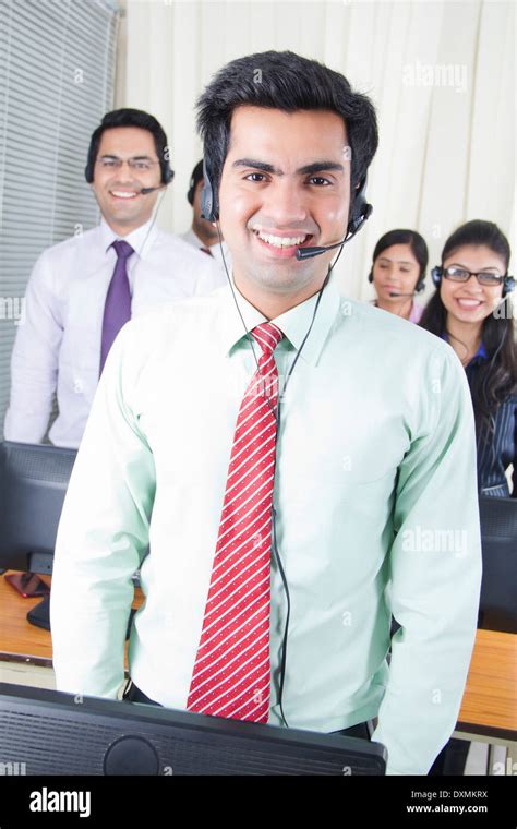 Indian Business People Working In Call Centre Stock Photo Alamy