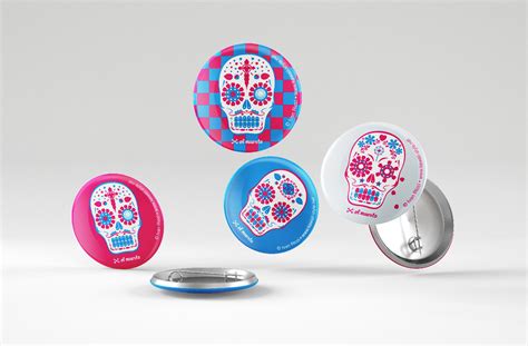 Pins Button Design With Mexican Skulls Behance