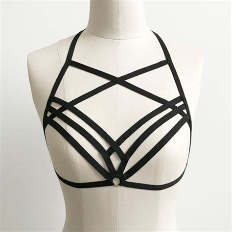 Buy Sexy Women Hollow Out Elastic Cage Bra Bandage Strappy Halter Bra Bustier Top Online At Best