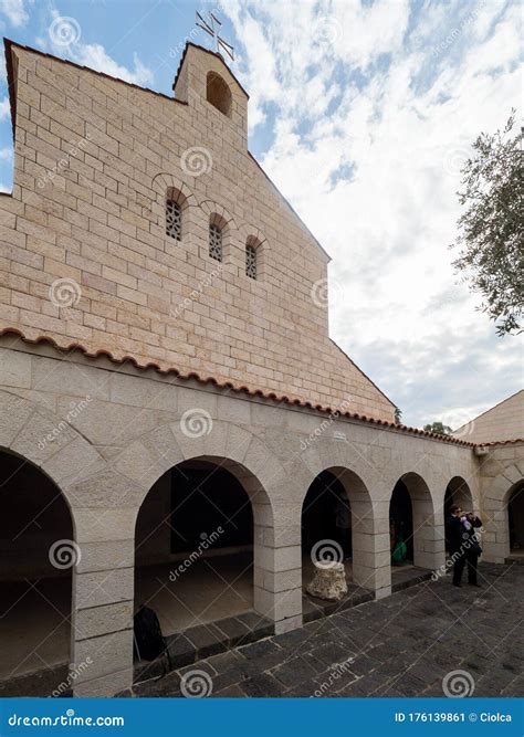 Church Of Multiplication Courtyard At Tabgha Israel Editorial Photo