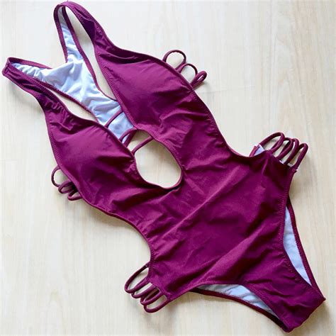 s xxl sexy trikini triquini 2017 new one piece swimsuit women swimwear hollow out thong monokini