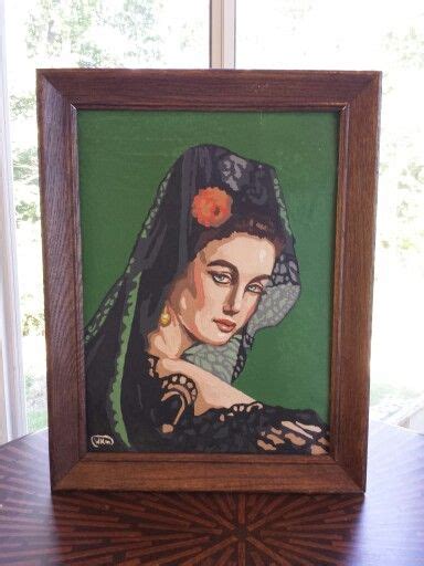 Beautiful Vintage Paint By Number This Senorita Has Such Expressive