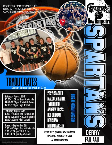 Pre Tryout Registration FALL SPARTANS NH Spartans