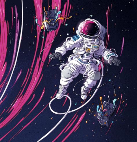 Spaceman Ilustração De Astronauta Papel De Parede De Astronauta