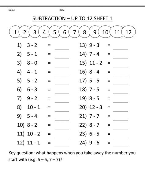 Math Sheets For Grade 1 To Print Math Subtraction Worksheets First