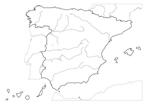 Mapa Mudo De Rios De Espana Y Sus Afluentes Para Imprimir Images