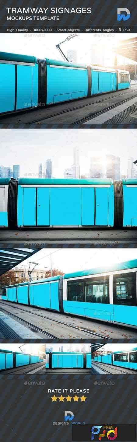 tramway signage mockups vehicle wraps  freepsdvn