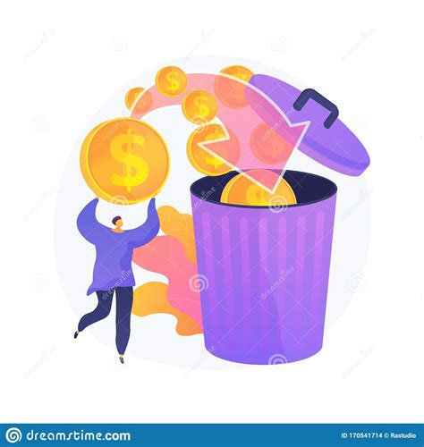 Money Waste Vector Concept Metaphor Stock Vector Illustration Of Icon
