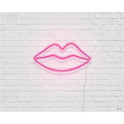 Neon Lips Print Dormify Neon Lips Pink Neon Lights Lip Wallpaper